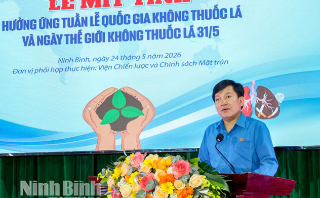Ninh Bình: Mít tinh hưởng ứng Ngày Thế giới không thuốc lá năm 2026